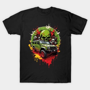 Cyberpunk Skull Squad Offroad vehicle retro vintage poster T-Shirt